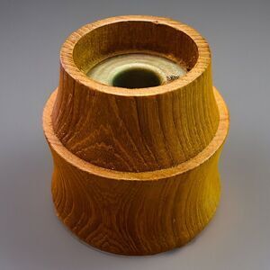 Dolphin Genuine Teakwood W Brass Candle Sconce Candle Holder MCM VTG